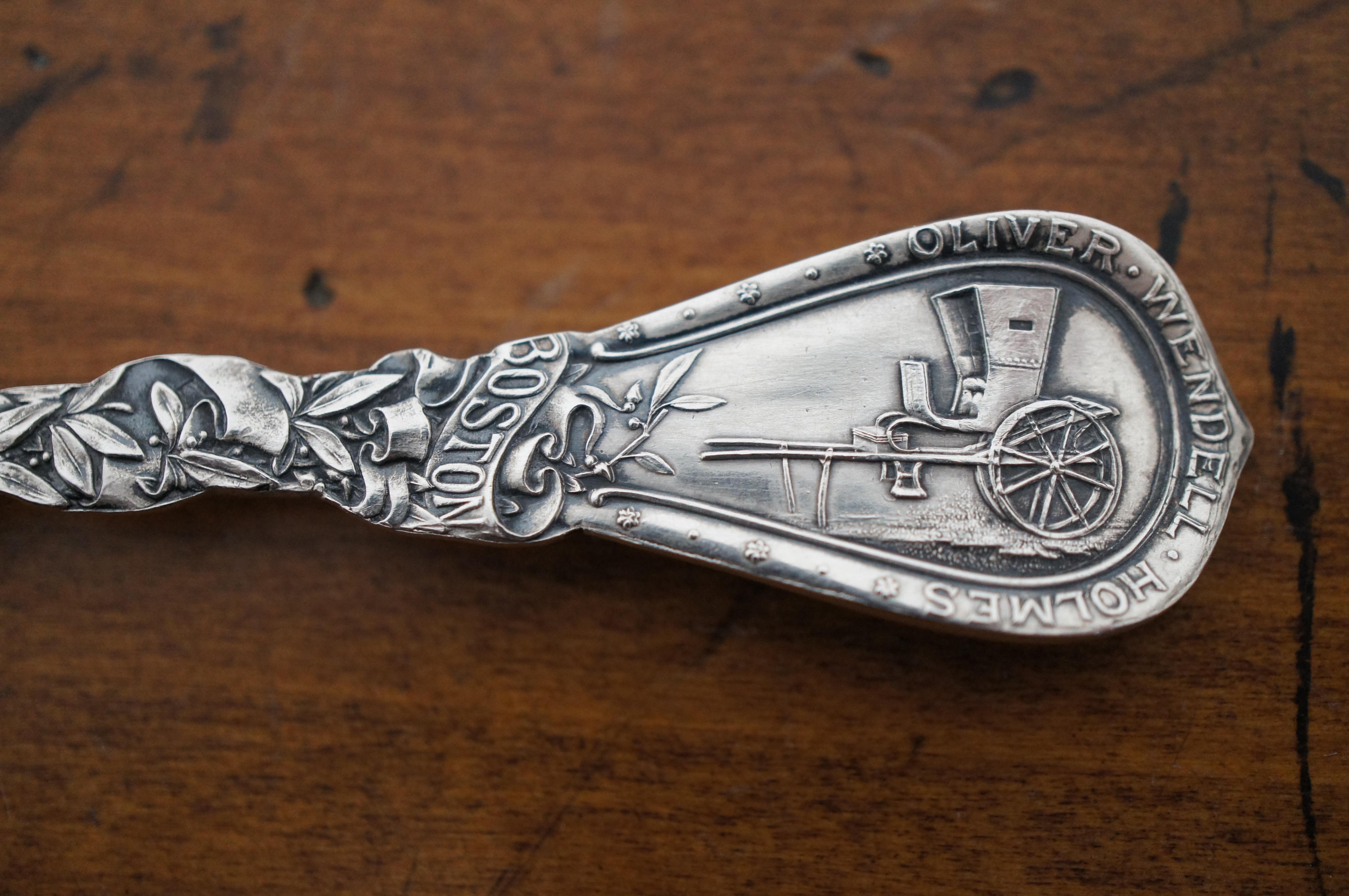 Antique Oliver Wendell Holmes Sterling Silver Souvenir Tea Spoon 27g 6