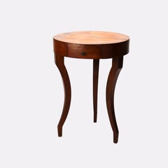 Antike Olivholz Furnier Cocktail Stand mit einzelner Schublade C1890