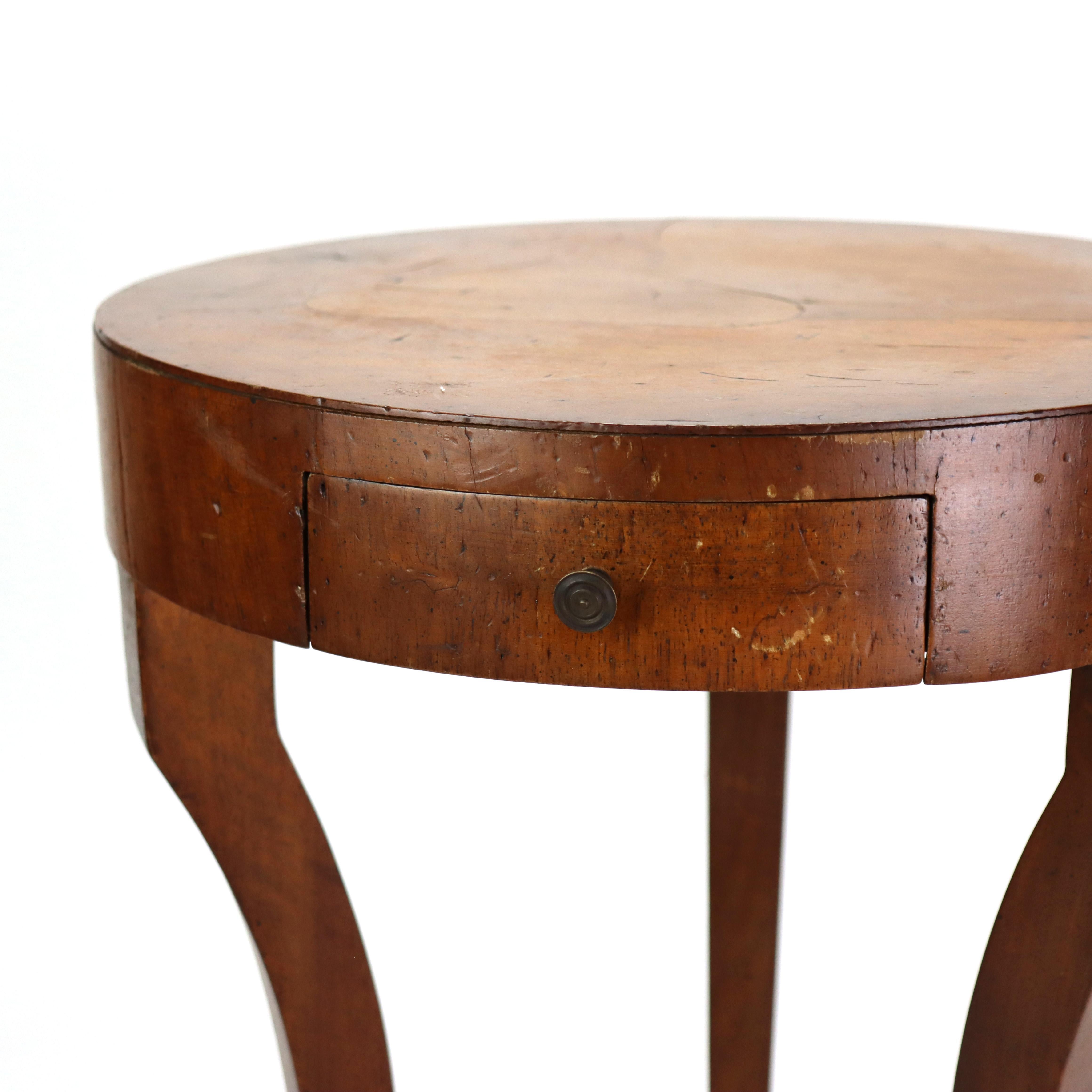 Antique Olivewood Veneer Cocktail Stand With Single Drawer C1890 Bon état - En vente à Big Flats, NY