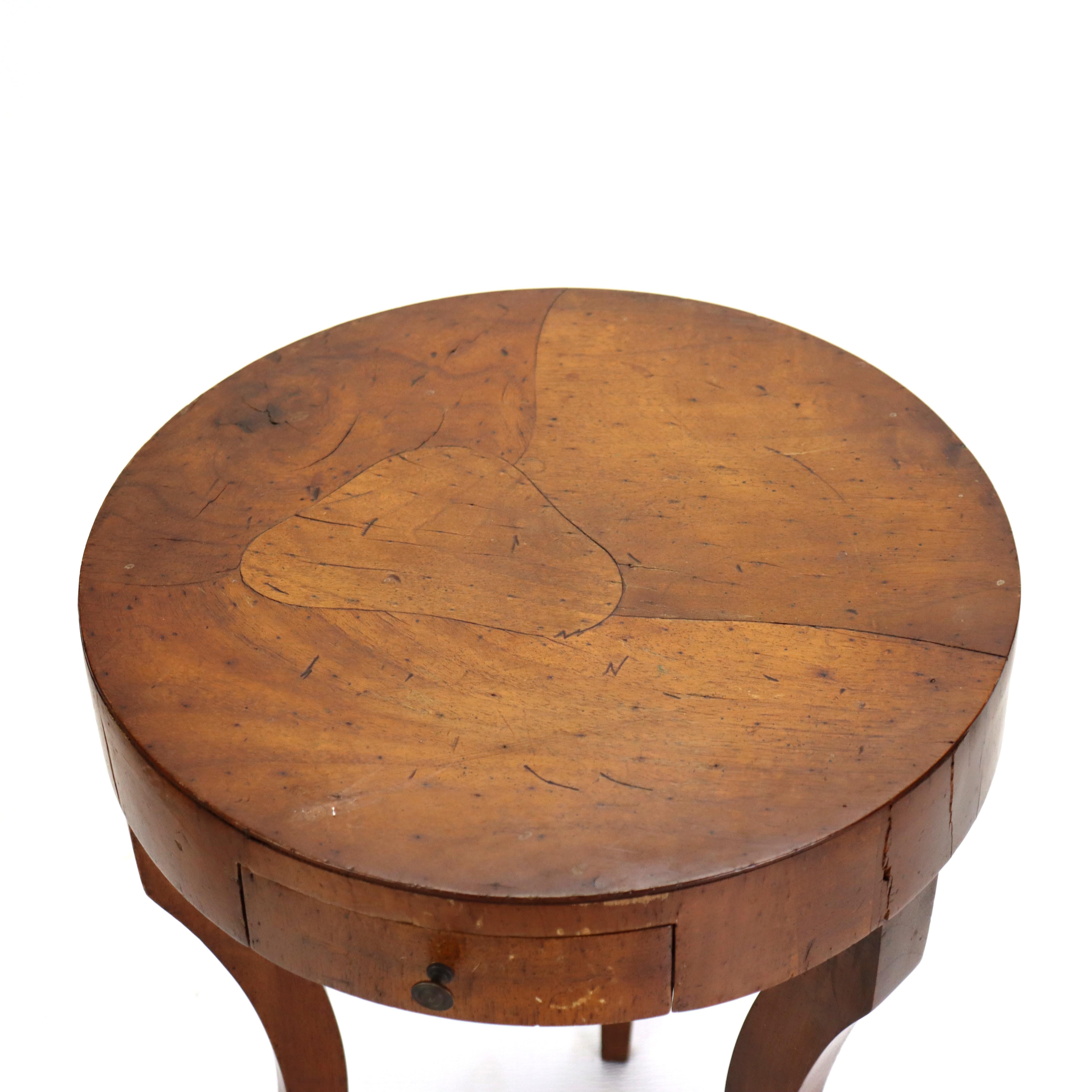 XIXe siècle Antique Olivewood Veneer Cocktail Stand With Single Drawer C1890 en vente