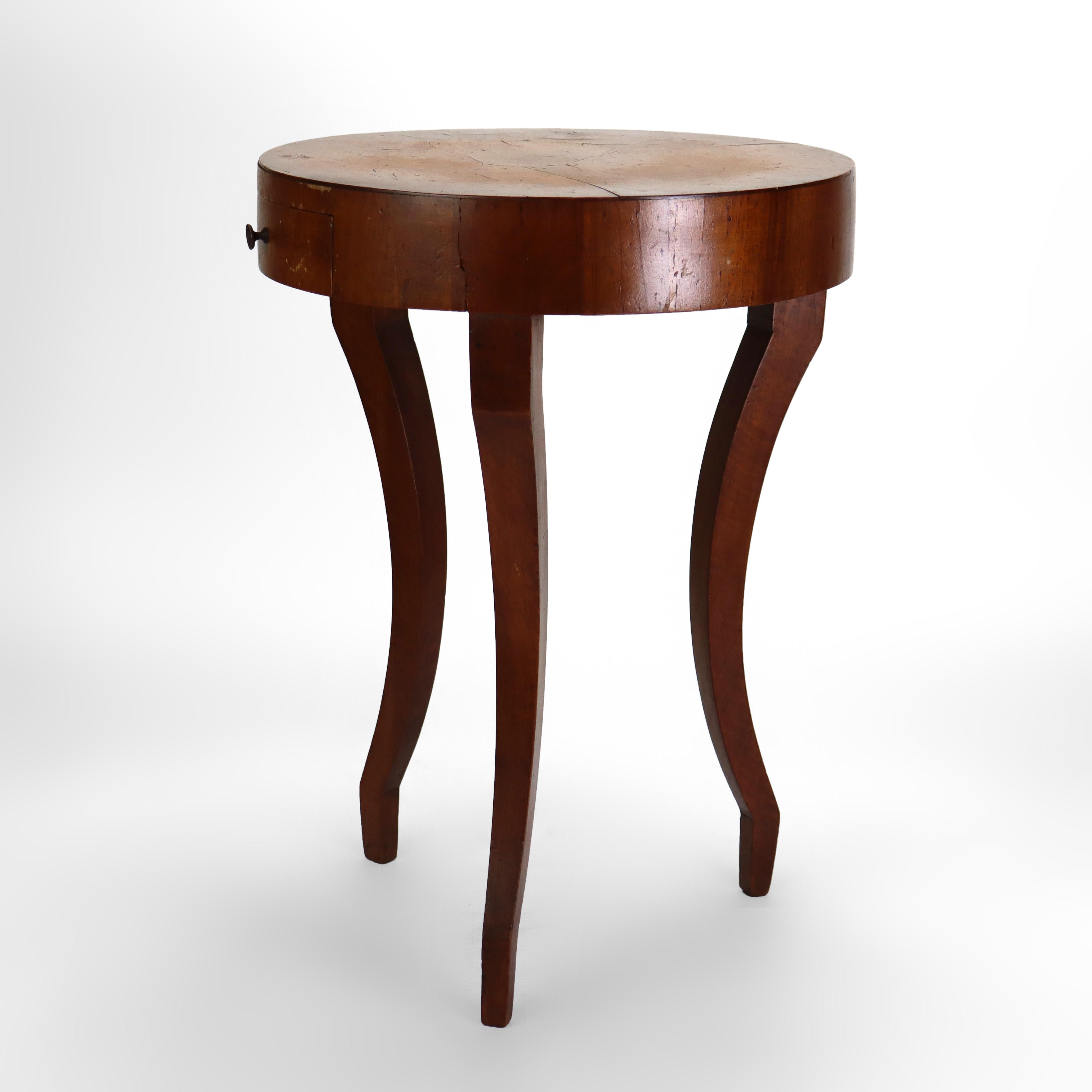 Olivier Antique Olivewood Veneer Cocktail Stand With Single Drawer C1890 en vente