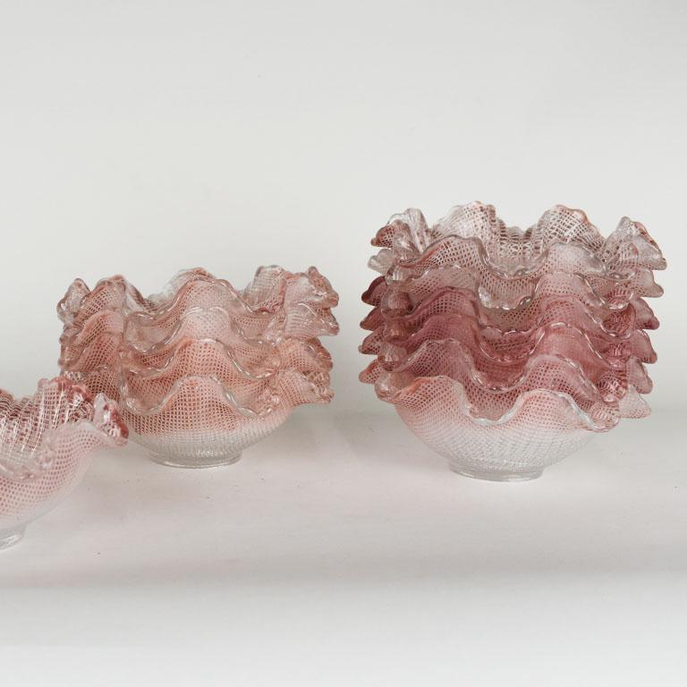 pink glass dishes vintage