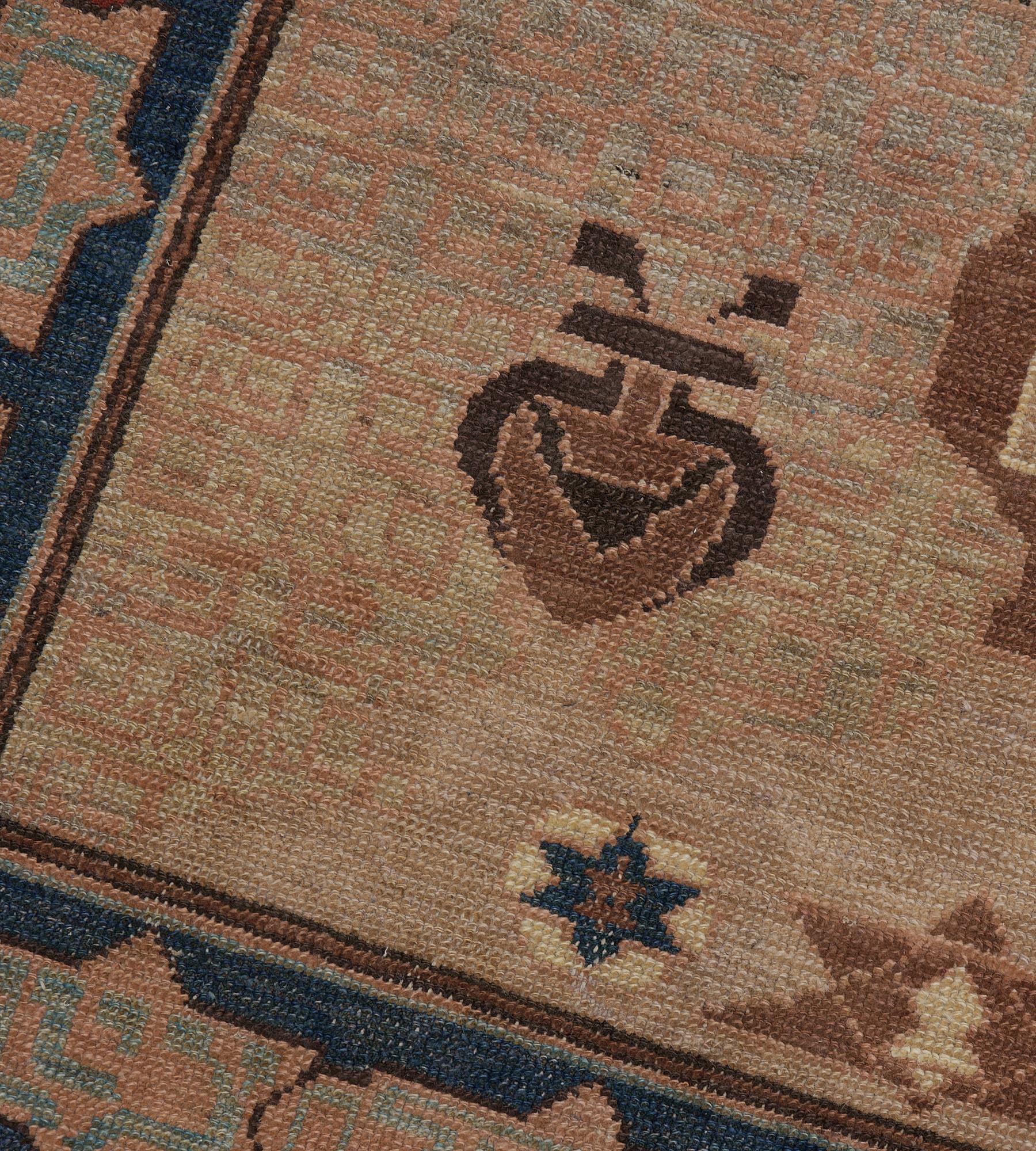 Antiker handgeknüpfter Bezalel Jewish Menorah-Teppich, Unikat (20. Jahrhundert) im Angebot