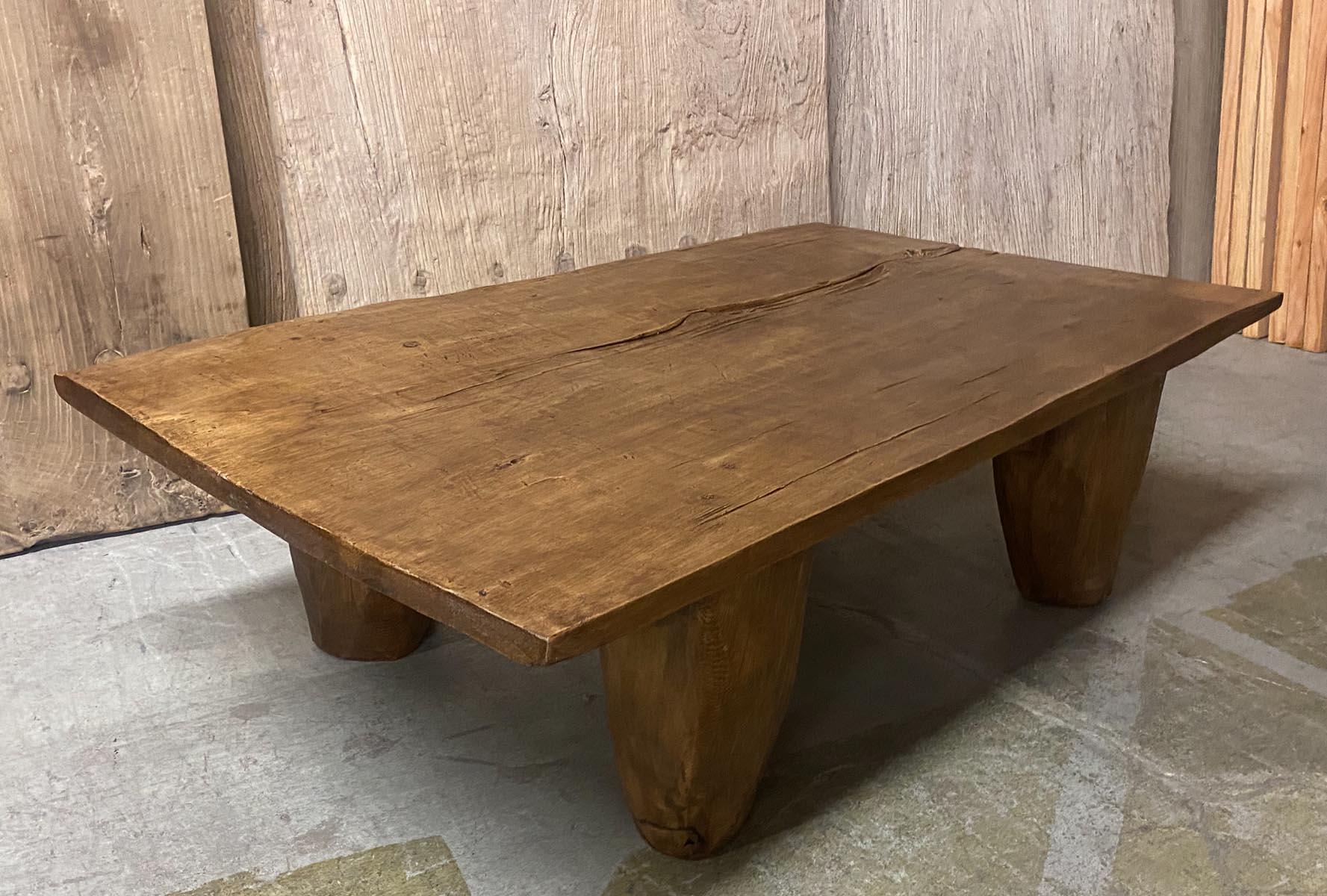 Guatemalan Antique One Wide Board Top Coffee Table For Sale