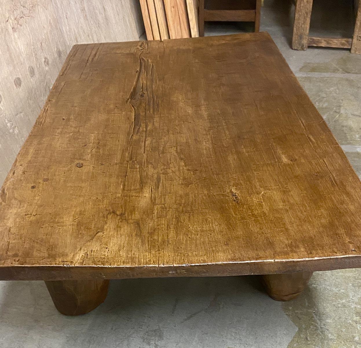 Wood Antique One Wide Board Top Coffee Table For Sale