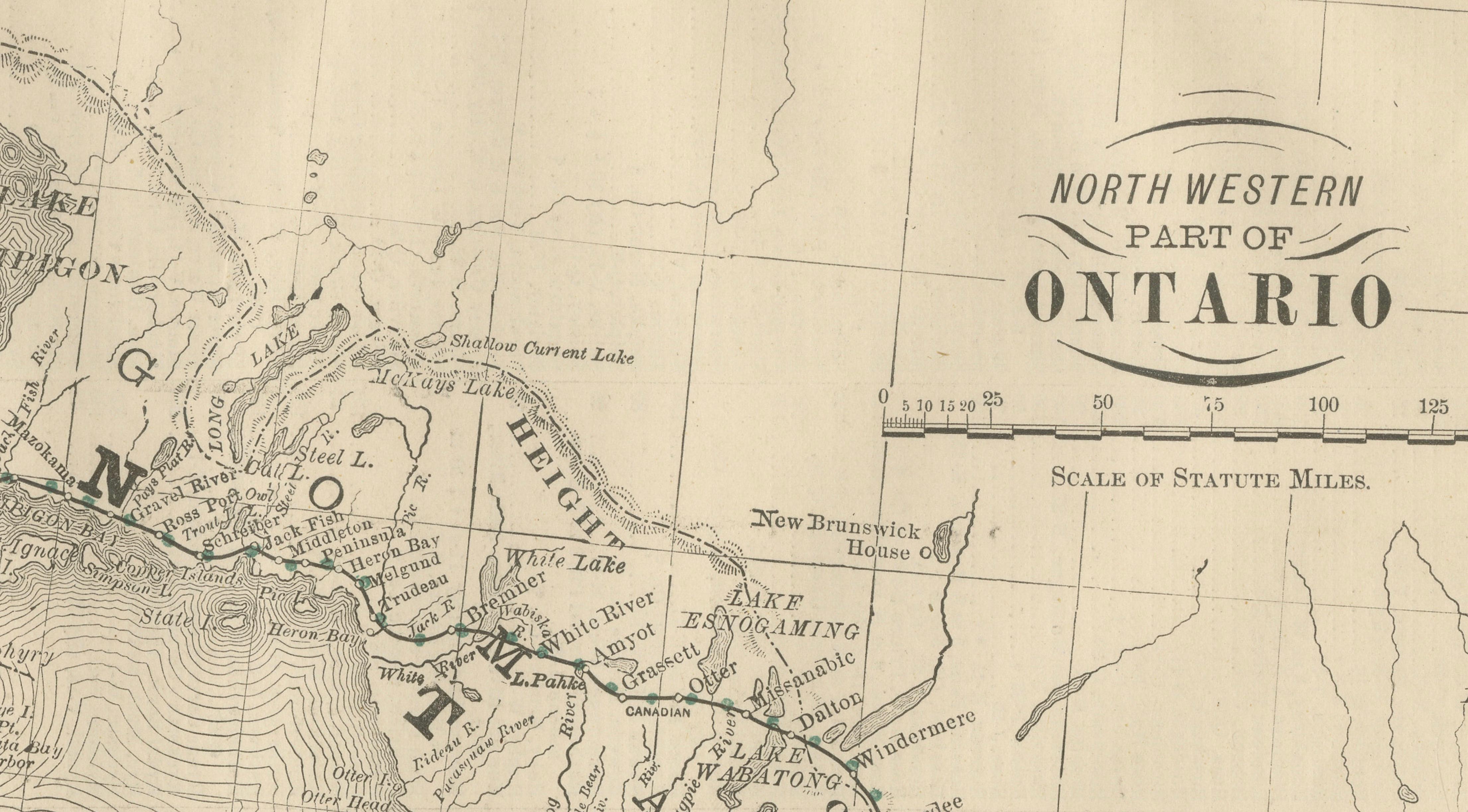 Antique Ontario Map Wall Art – Lake Superior & Northern Ontario, ca.1888