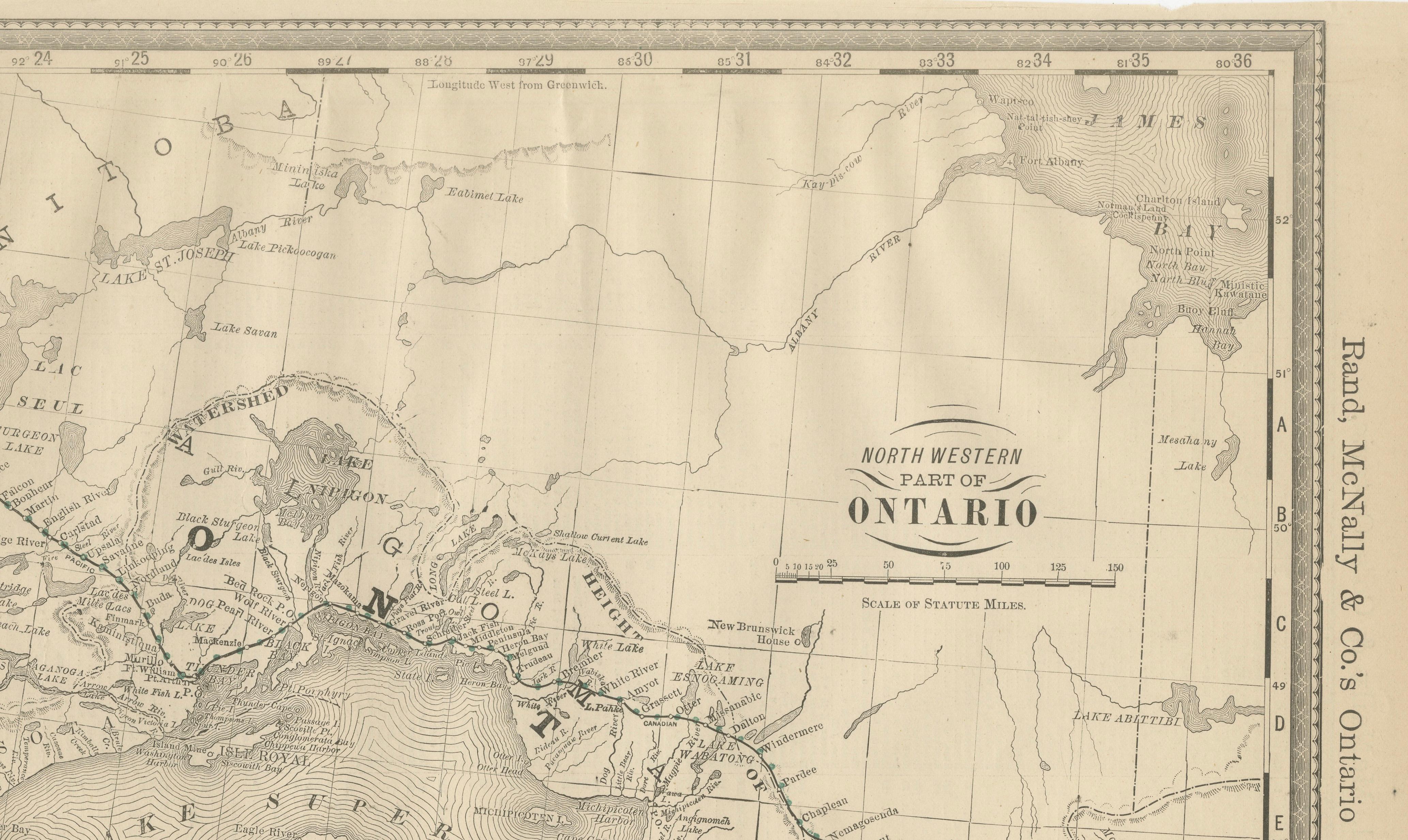 Antique Ontario Map Wall Art – Lake Superior & Northern Ontario, ca.1888