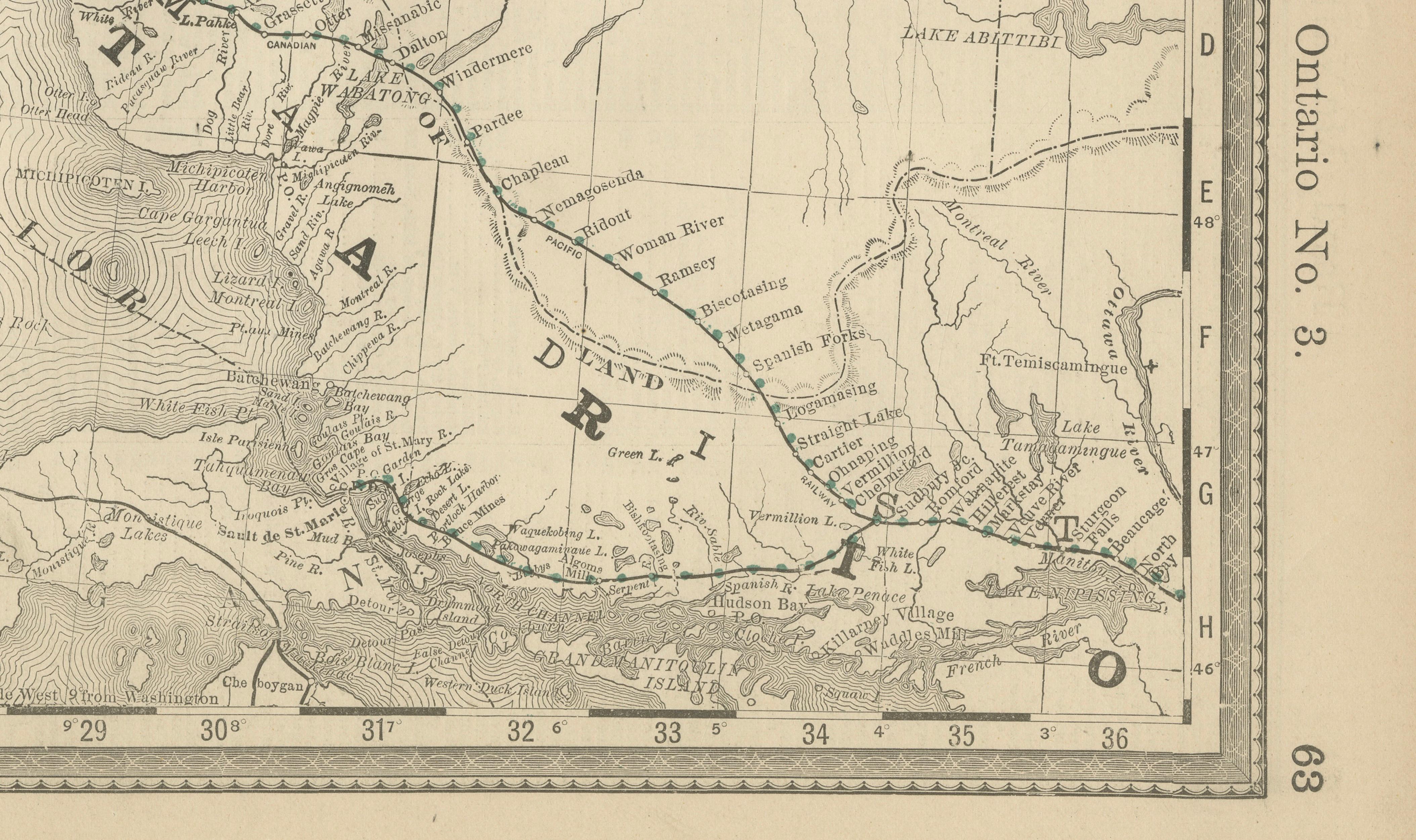 Antique Ontario Map Wall Art – Lake Superior & Northern Ontario, ca.1888