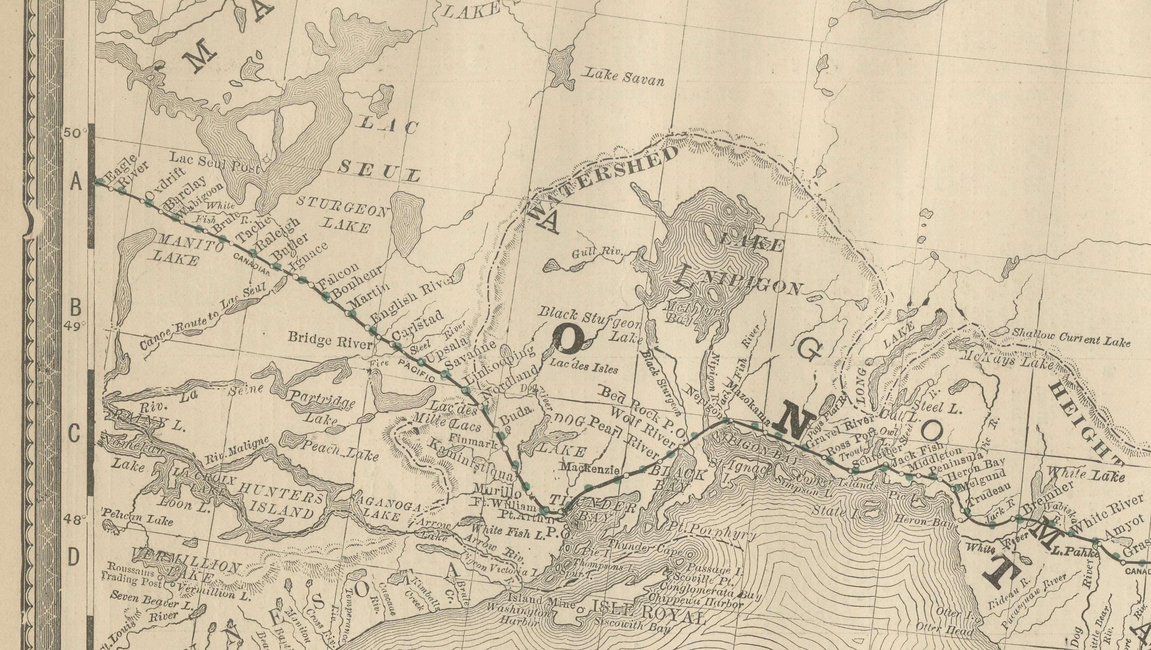 Antique Ontario Map Wall Art – Lake Superior & Northern Ontario, ca.1888