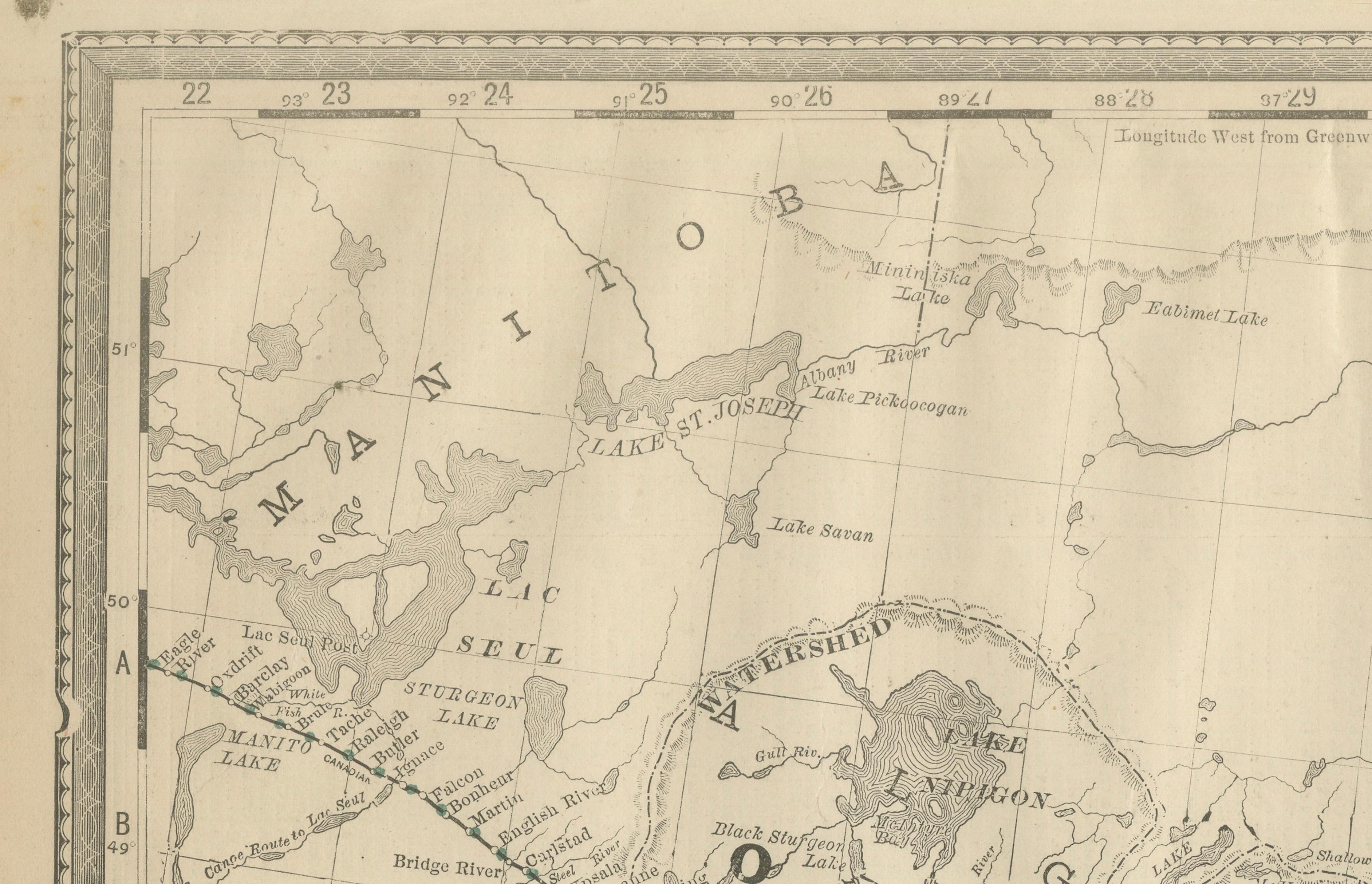 Antique Ontario Map Wall Art – Lake Superior & Northern Ontario, ca.1888