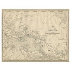 Ancienne carte murale de l
Ontario - Lac Supérieur et Nord de l
Ontario, vers 1888