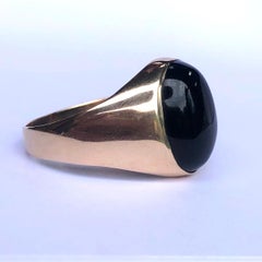 Antique Onyx and 9 Carat Gold Signet Ring