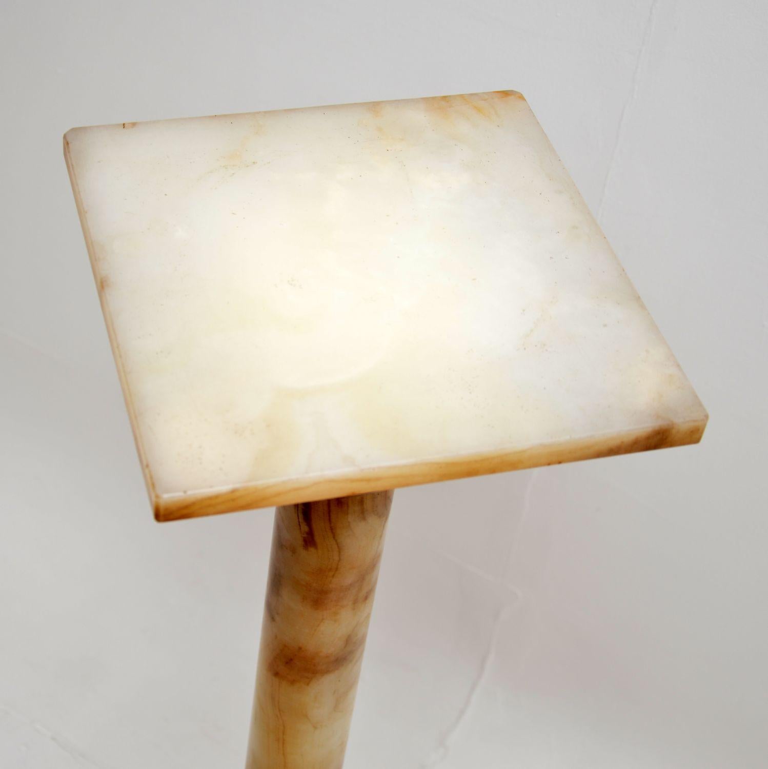 British Antique Onyx and Brass Column For Sale