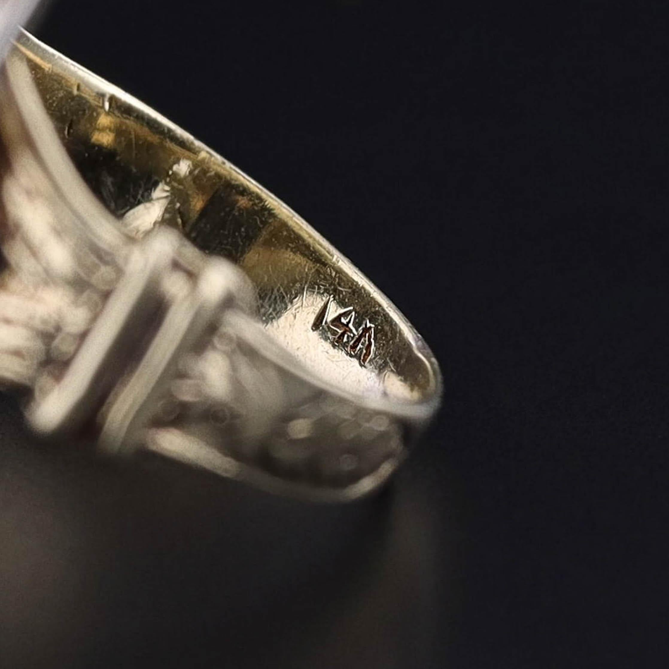 da uomo o donna Anello gufo antico in onice e diamanti in oro 10k e 14k in vendita