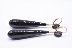 Antique Onyx and French Jet Earrings