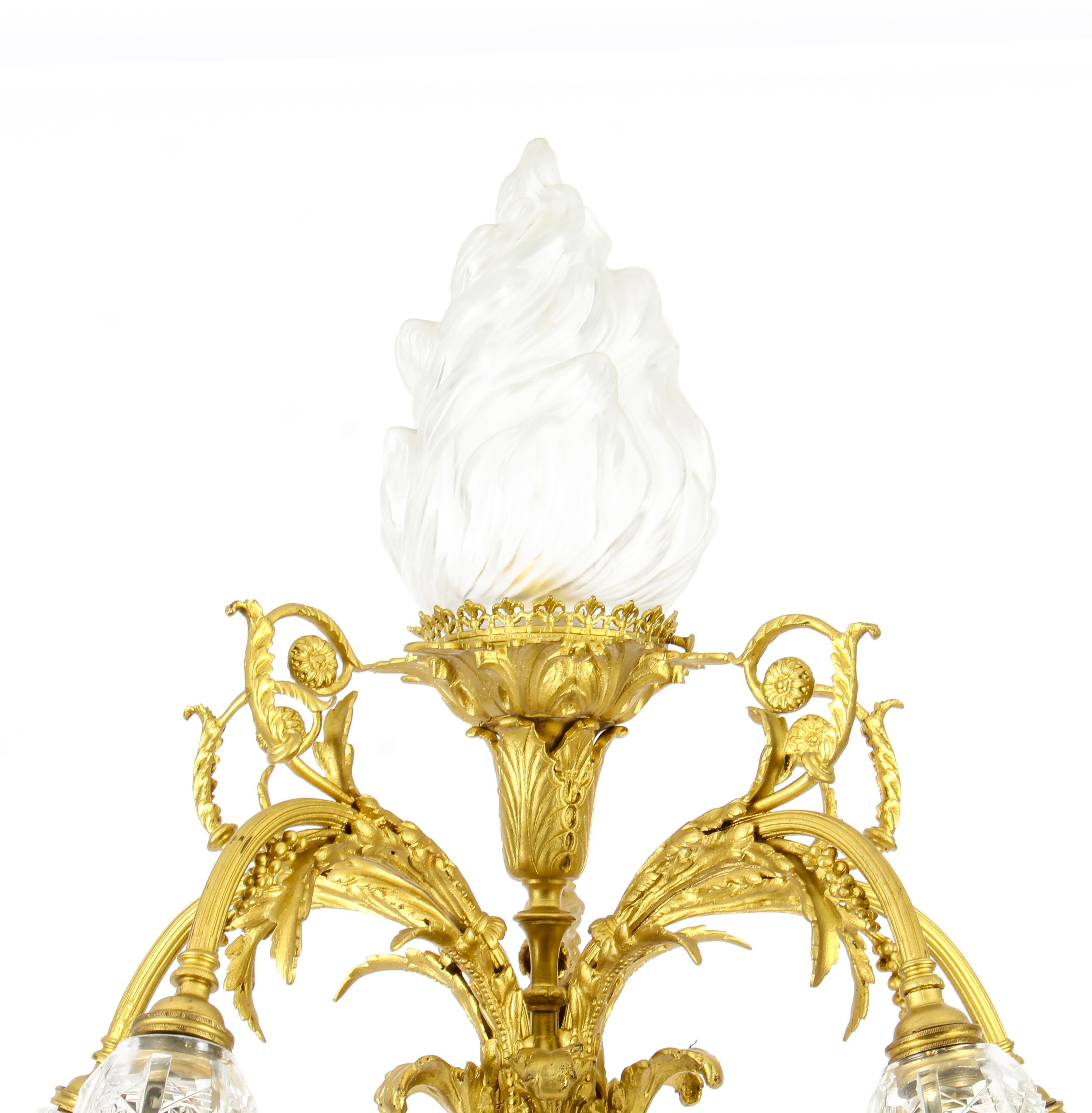 Louis XVI Antique Onyx and Ormolu Floor Standard Lamp Louis Revival, Early 20th Century