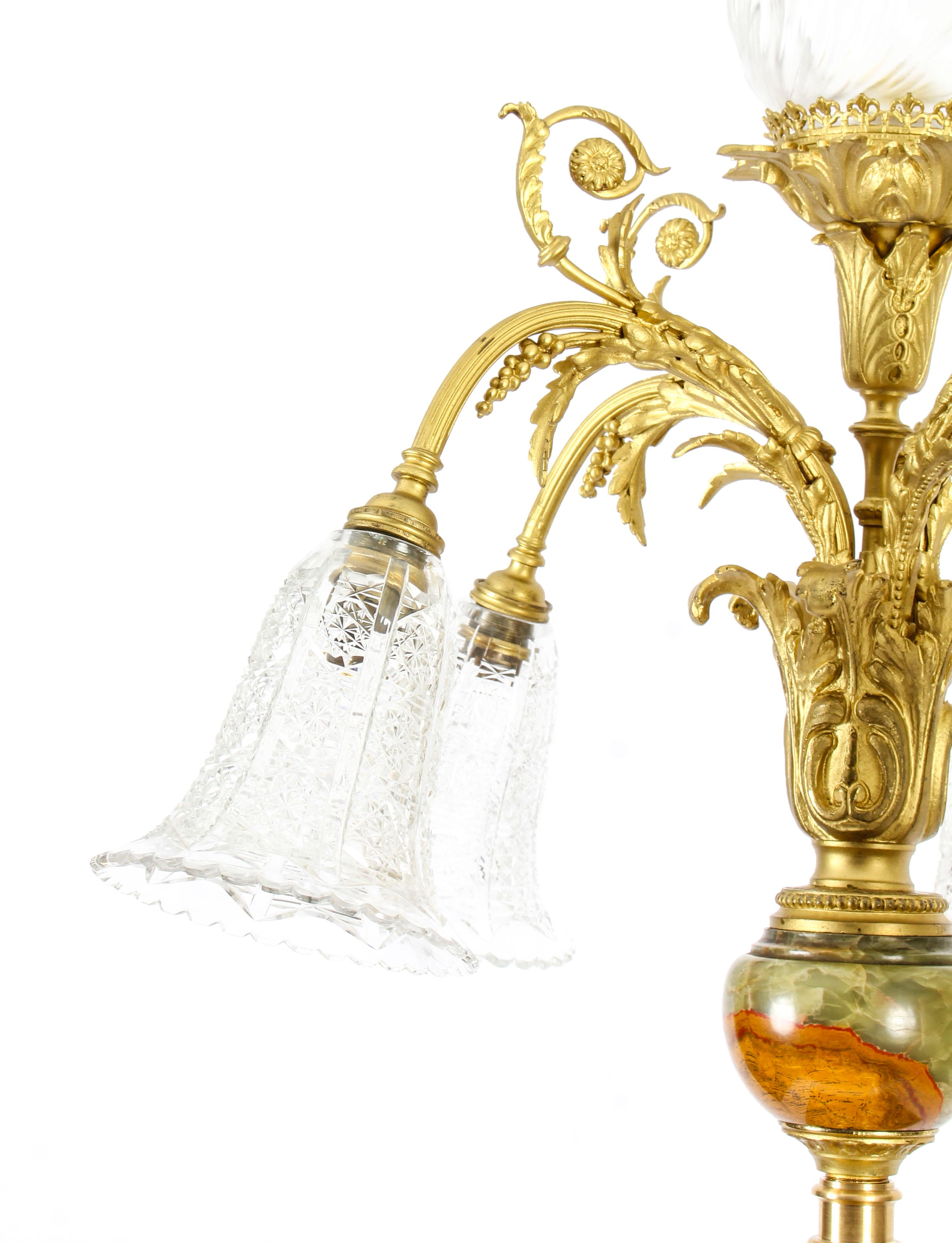 Antique Onyx and Ormolu Floor Standard Lamp Louis Revival, Early 20th Century In Good Condition In London, GB