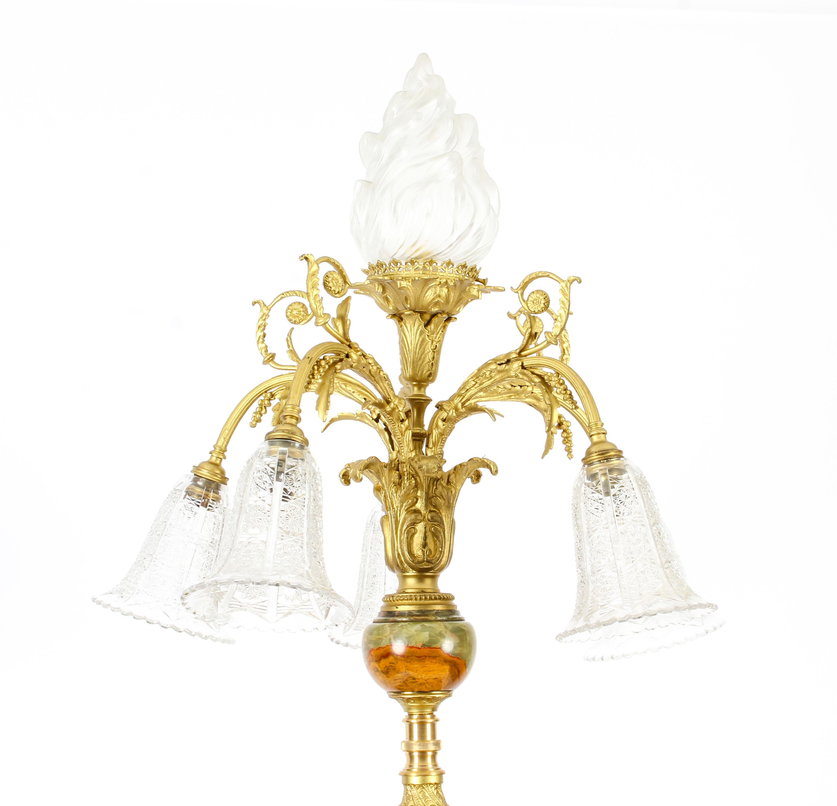 Antique Onyx and Ormolu Floor Standard Lamp Louis Revival, Early 20th Century 3