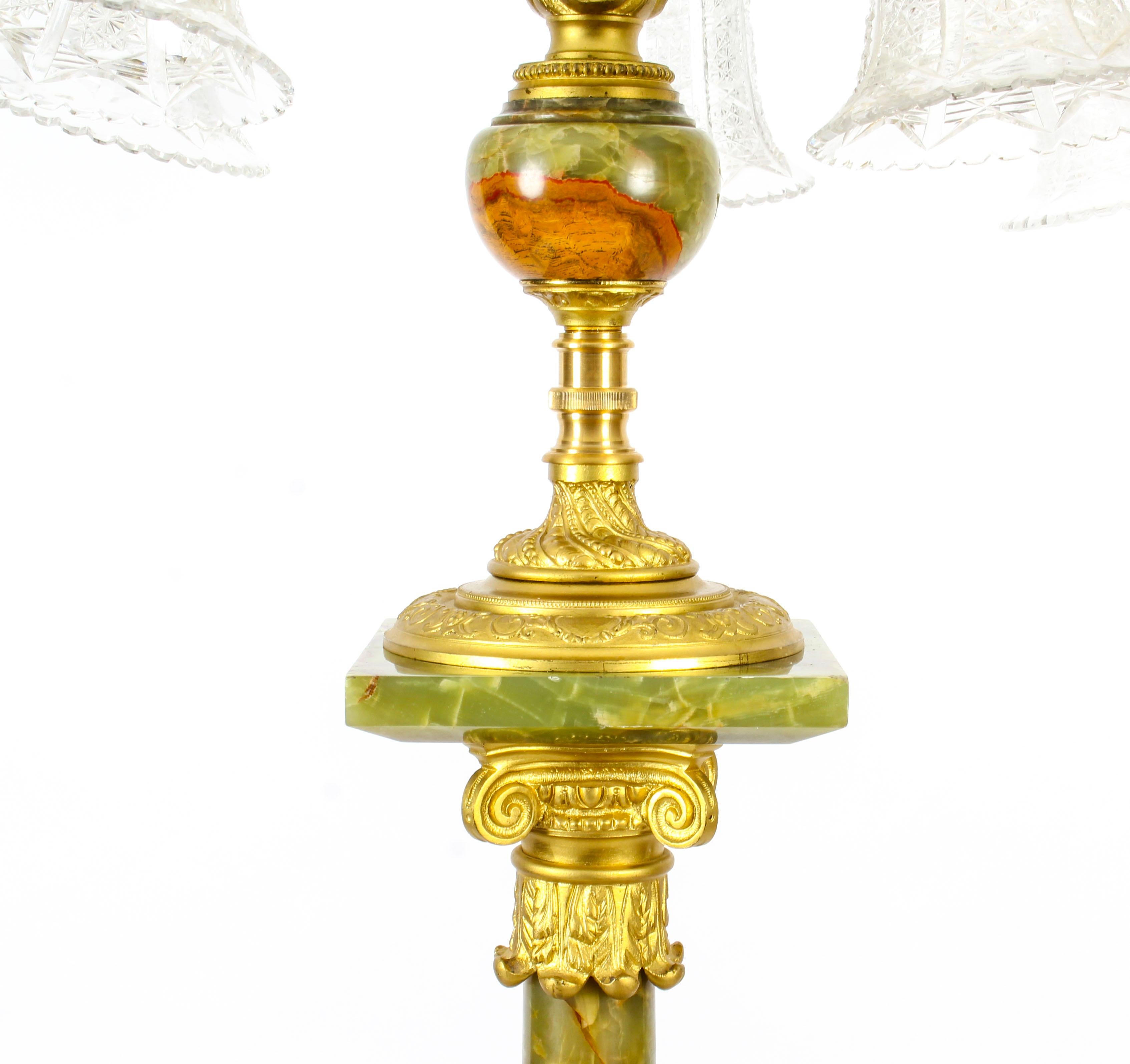 Antique Onyx and Ormolu Floor Standard Lamp Louis Revival, Early 20th Century 4