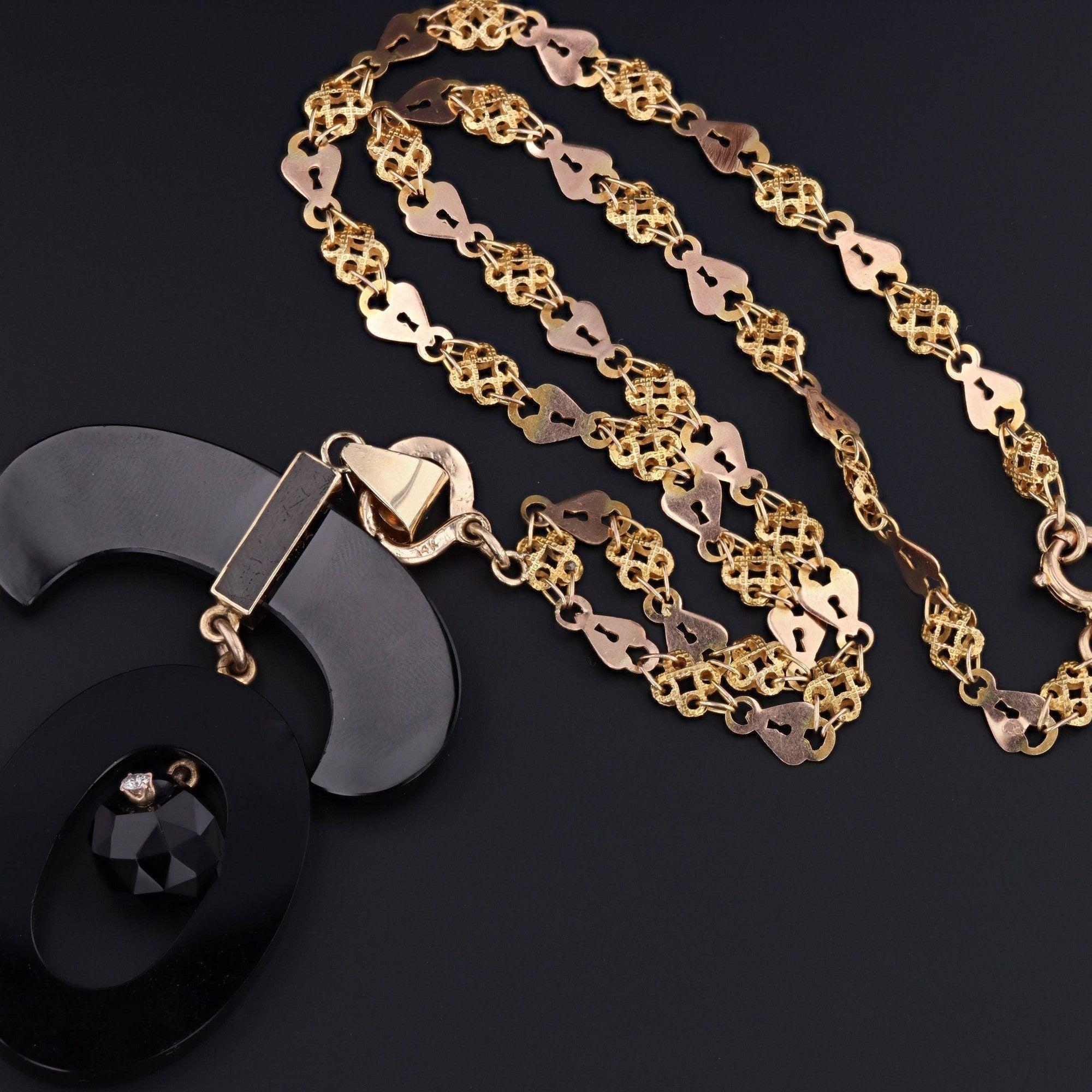 Non taillé Pendentif converti en onyx ancien en or 14 carats en vente