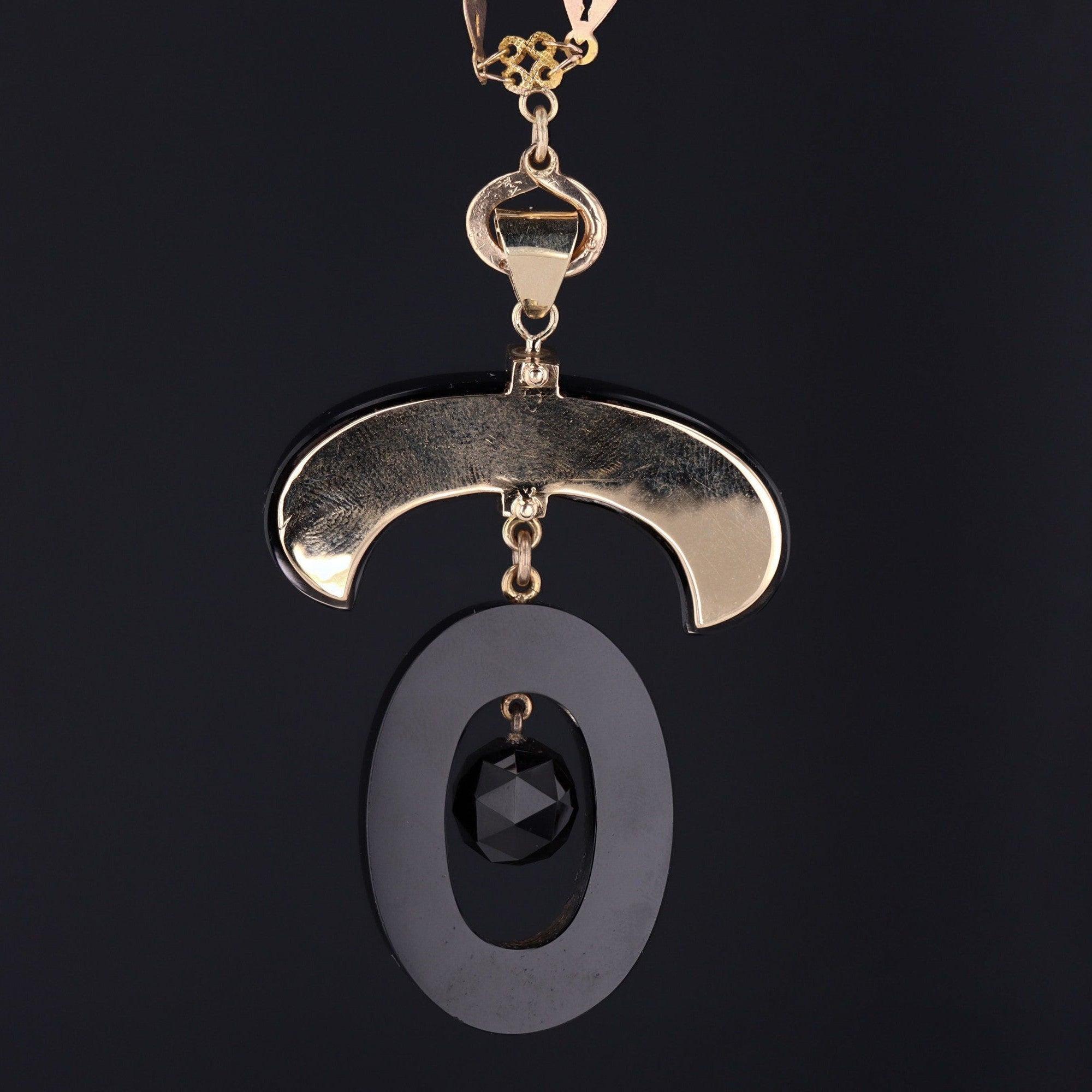 Pendentif converti en onyx ancien en or 14 carats Excellent état - En vente à Lewisburg, PA