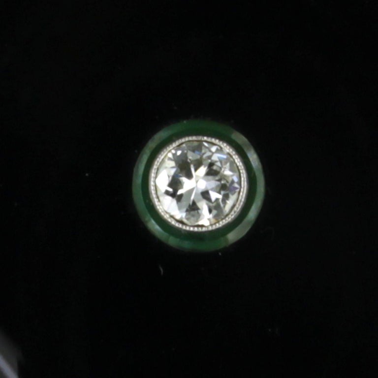 Women's or Men's Antique Onyx Diamond Mourning Pendant For Sale