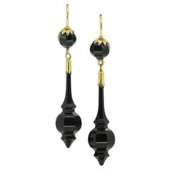 Antique Onyx Drop Earrings
