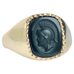 Vintage Onyx Intaglio and 9 Carat Gold Signet