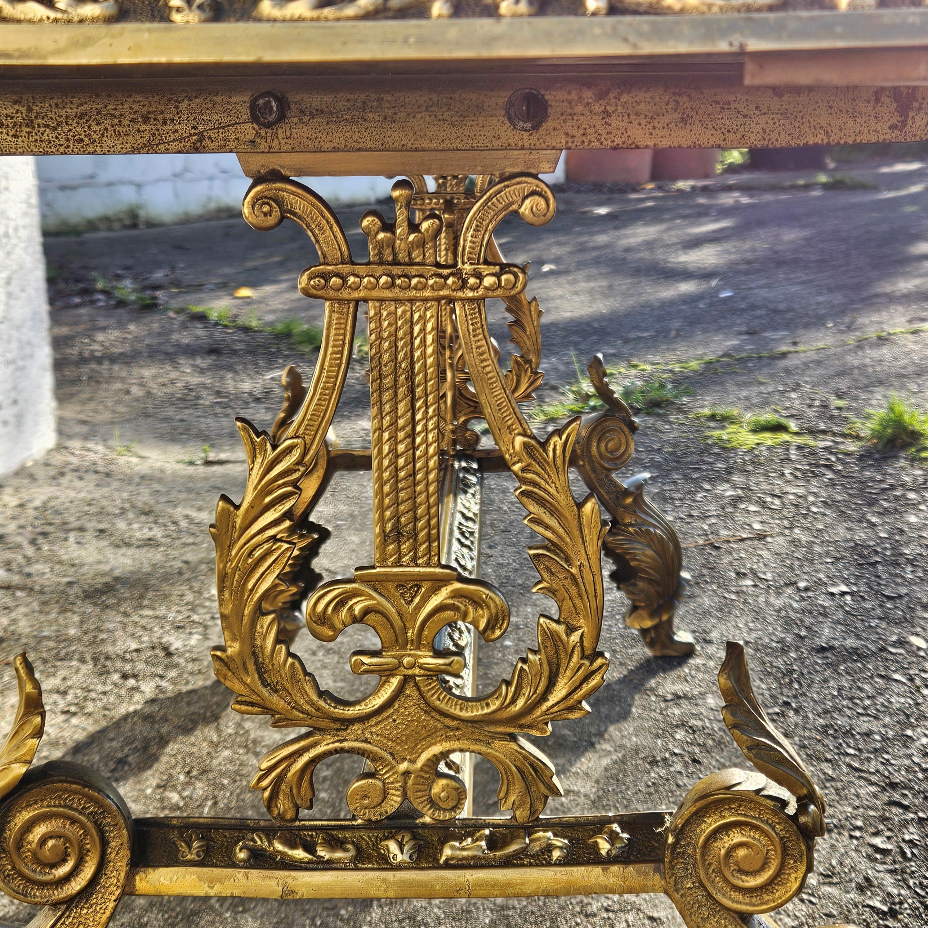 Antique Onyx Marble&Bronze Coffee Table -Marble Cocktail Table-Rococo Style-30s 3