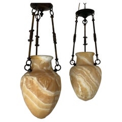 Antique Onyx Urn Lanterns
