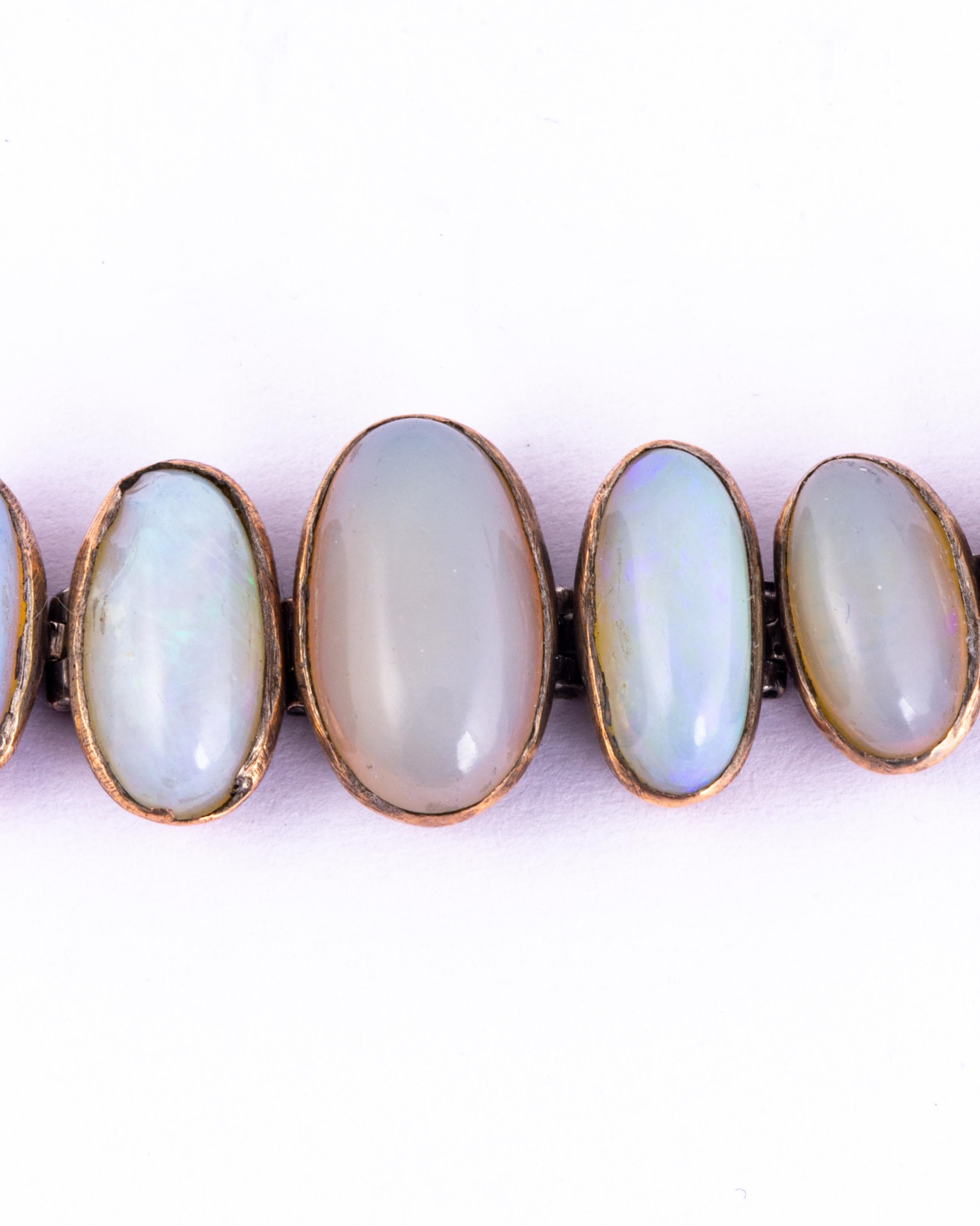 Women's Antique Opal and 9 Carat Gold Bracelet
