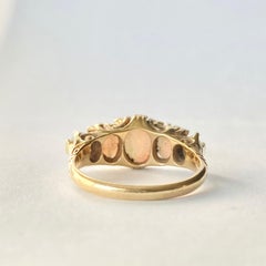 Antique Opal and 9 Carat Gold Five-Stone Ring