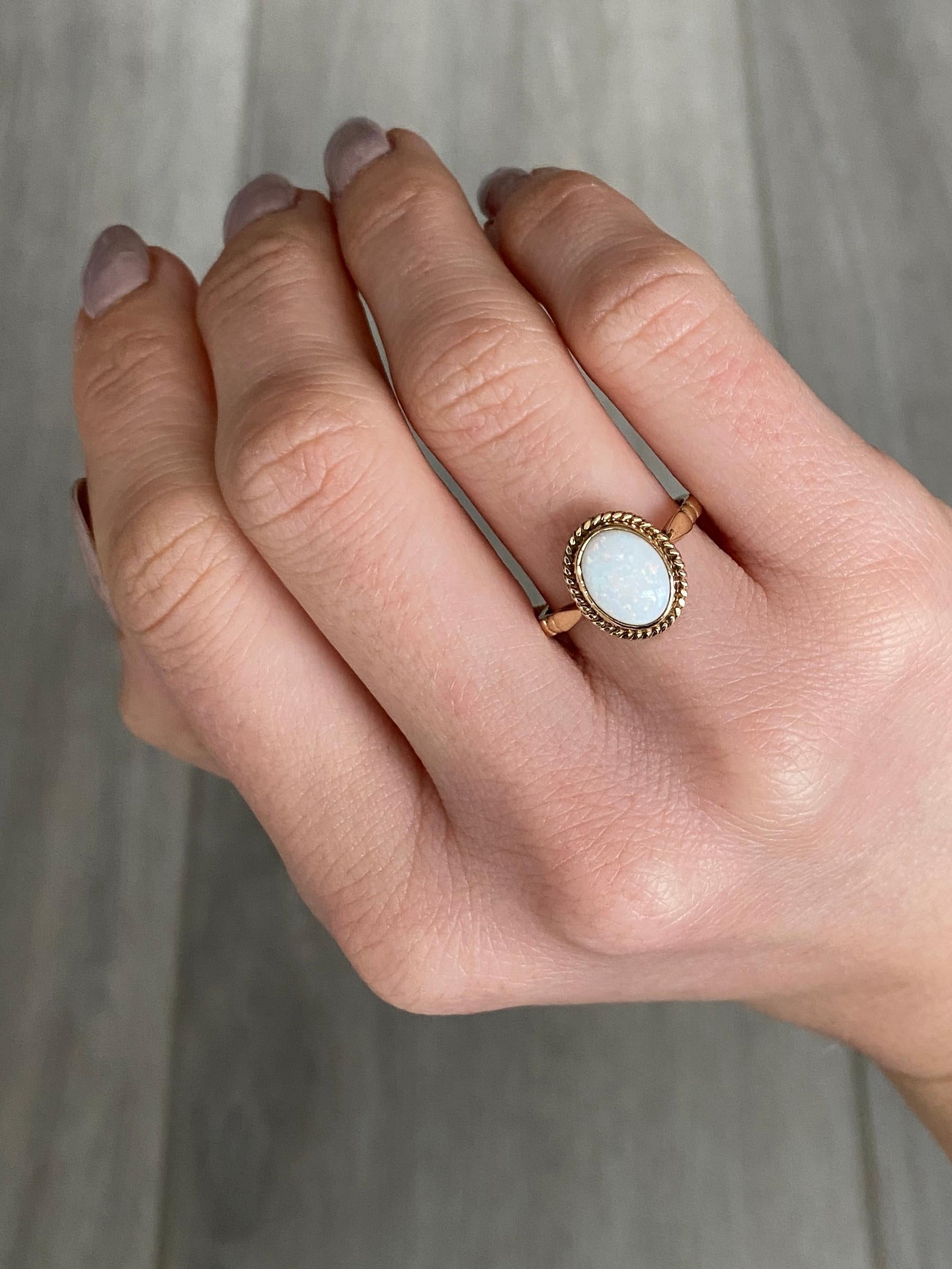 Edwardian Antique Opal and 9 Carat Gold Ring