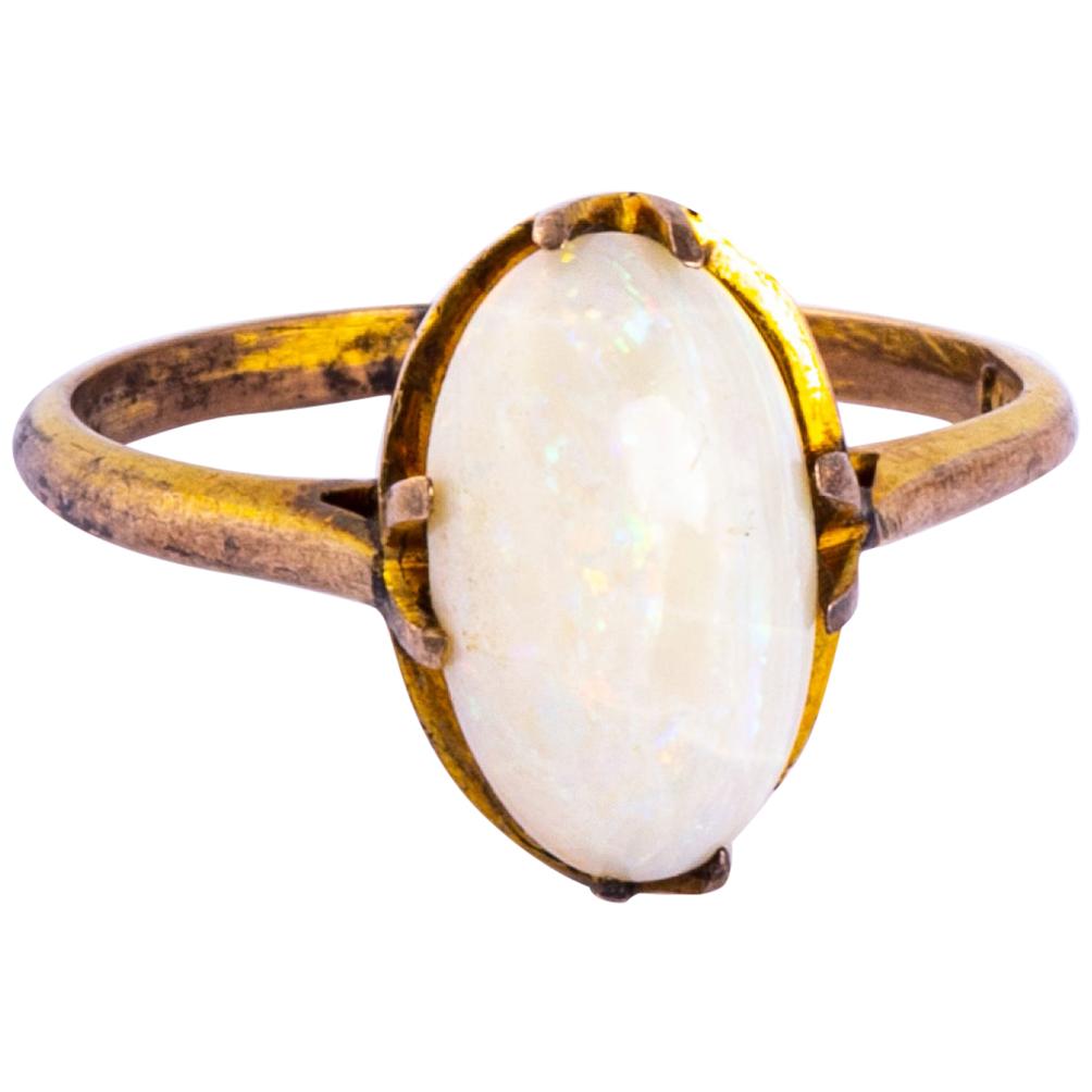 Antique Opal and 9 Carat Gold Ring