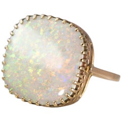 Antique Opal and 9 Carat Gold Ring