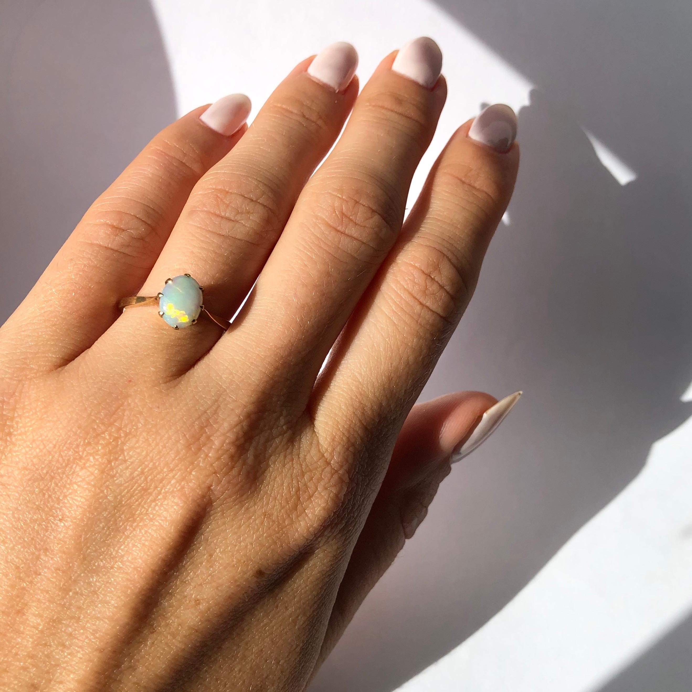 solitaire opal ring