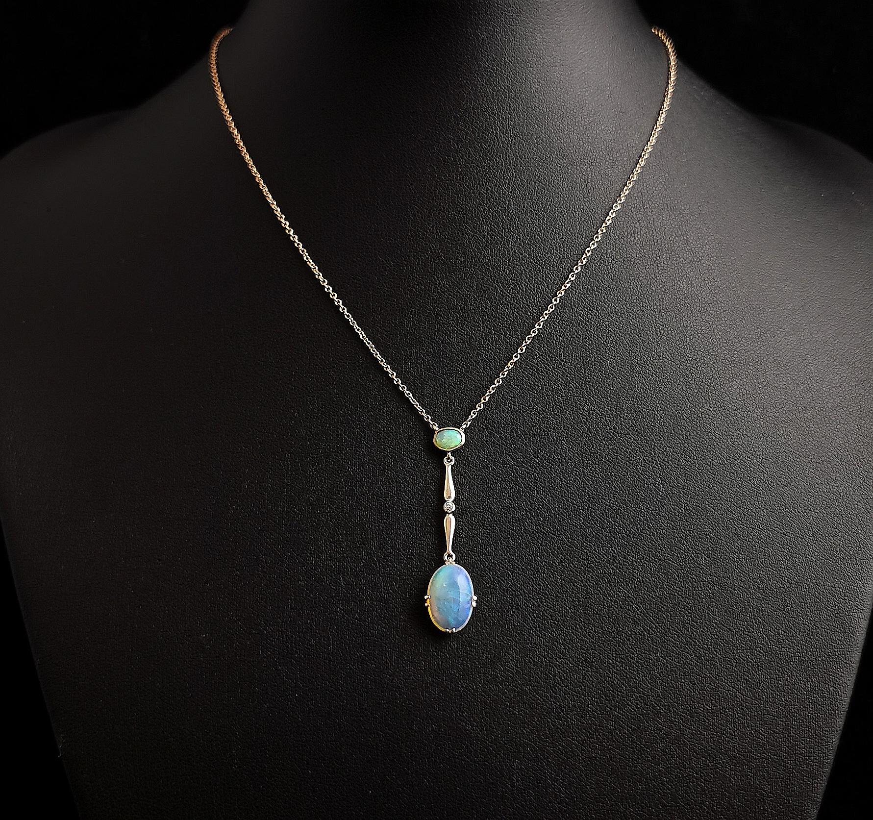 antique opal and diamond necklace