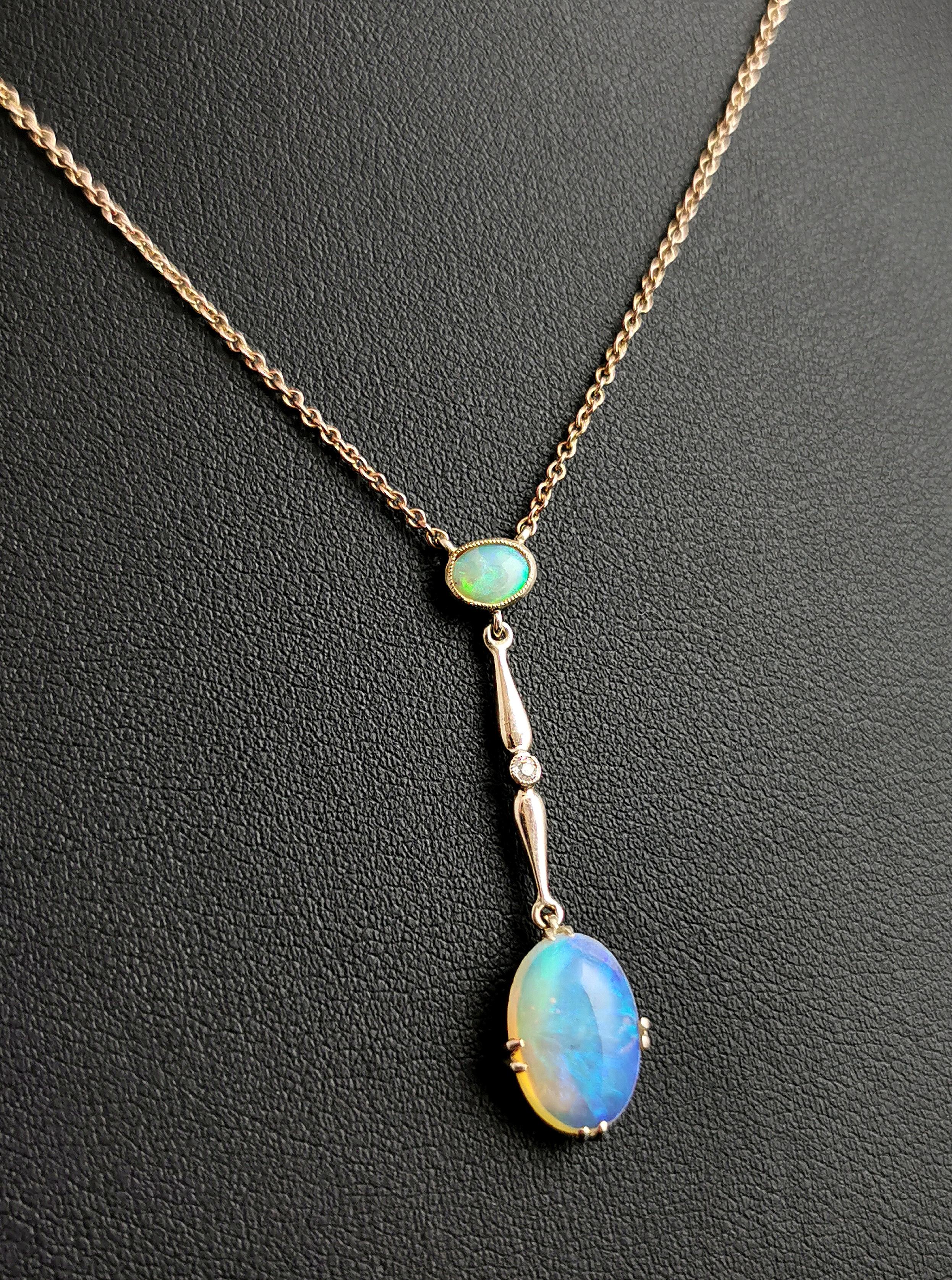art deco opal necklace