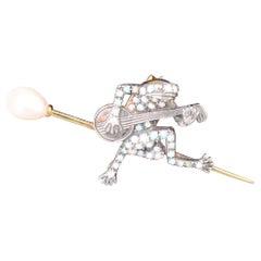 Antique Opal and Diamond Frog Brooch by M. Beal Goldsmiths Sheffield, England