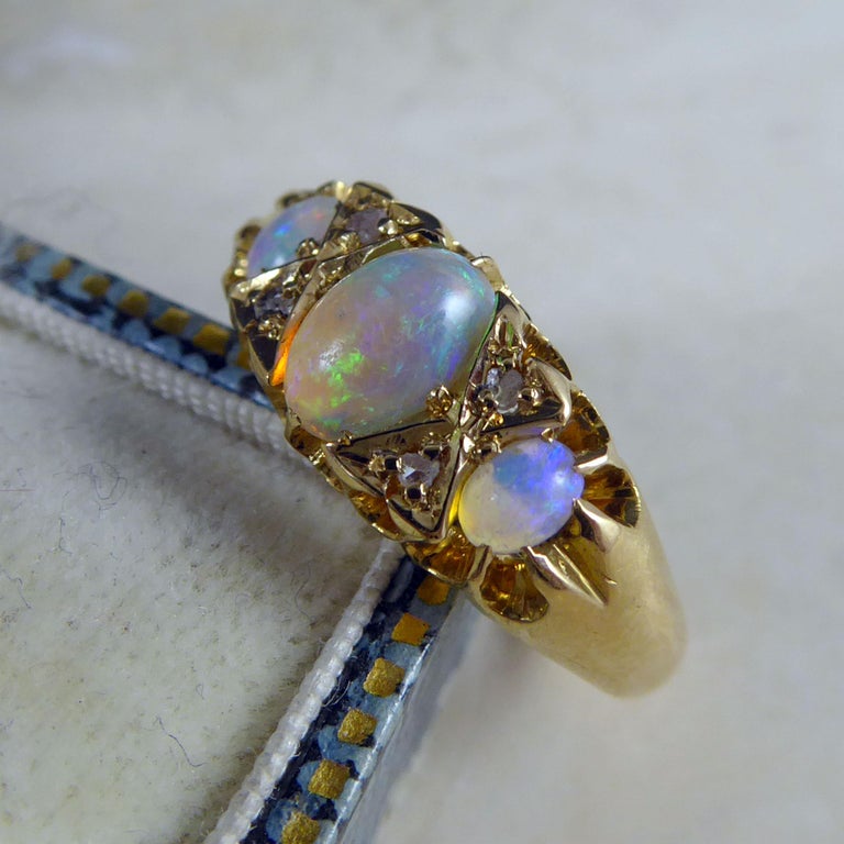 Antique Opal and Diamond Ring, Hallmarked 1902 In Good Condition In Yorkshire, West Yorkshire