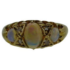 Antique Opal and Diamond Ring, Hallmarked 1902