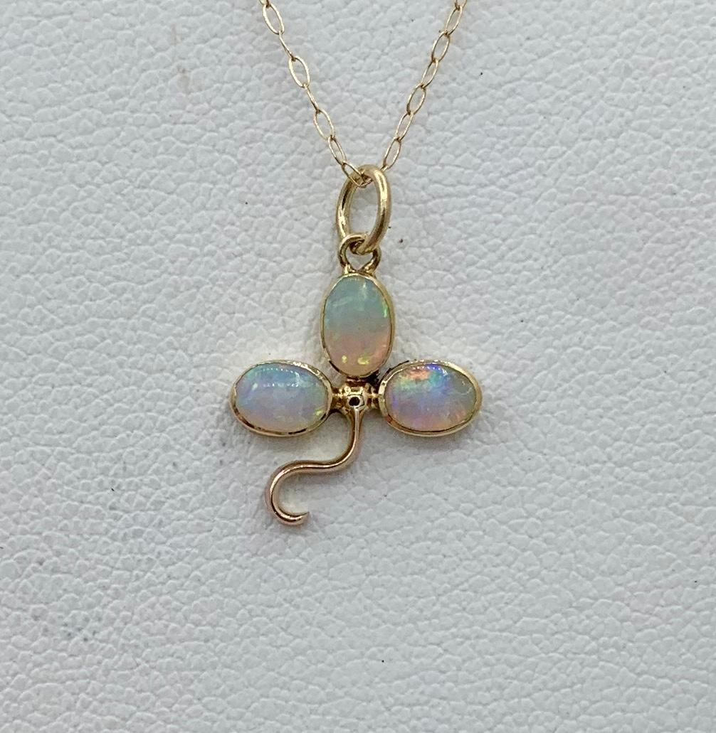 opal clover necklace