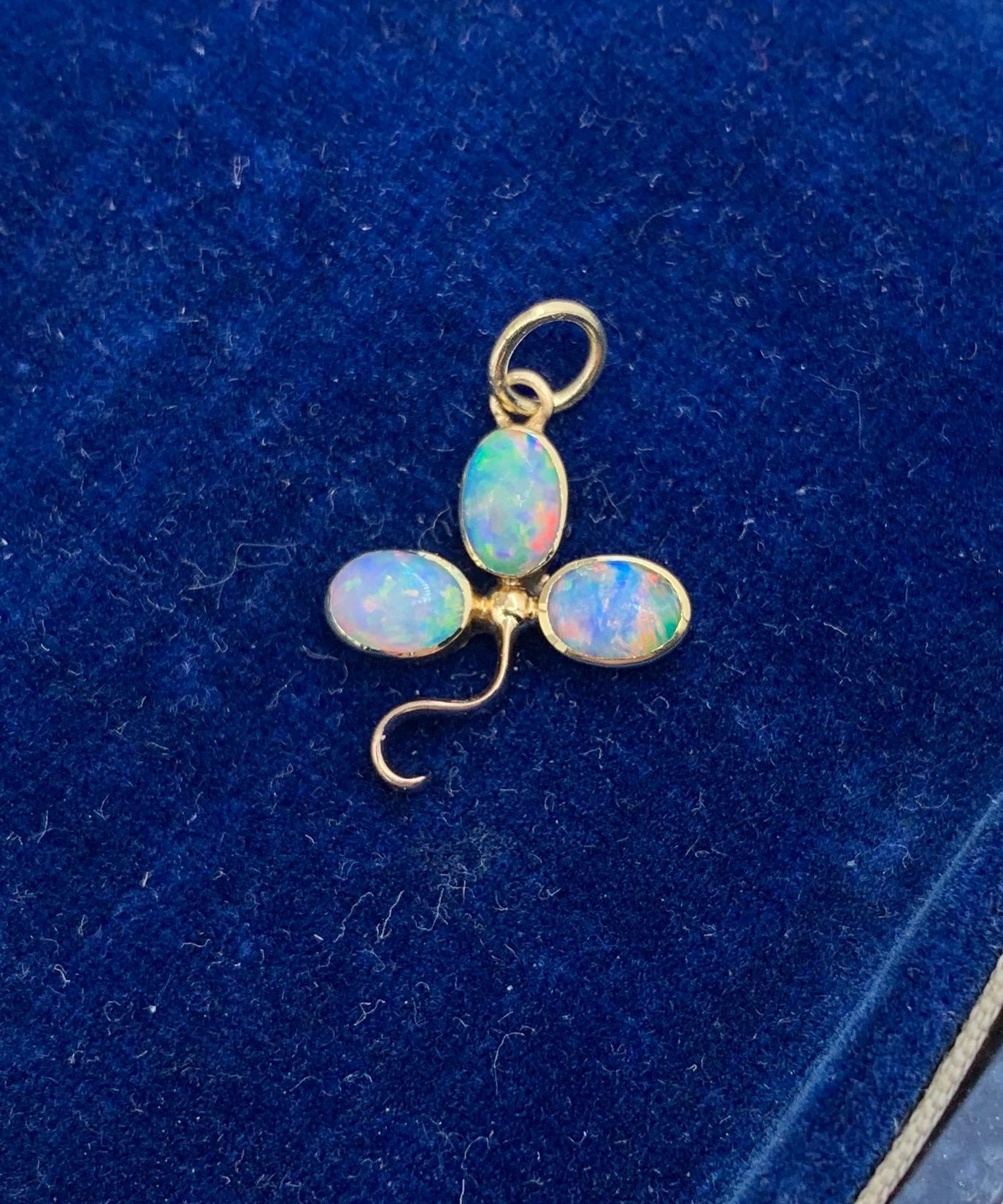 opal flower pendant