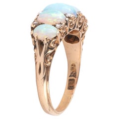 Antique Opal Diamond Five Stone Ring