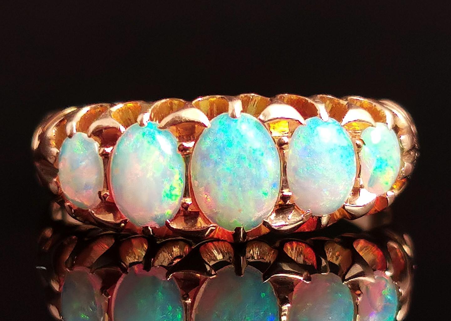 5 stone opal ring