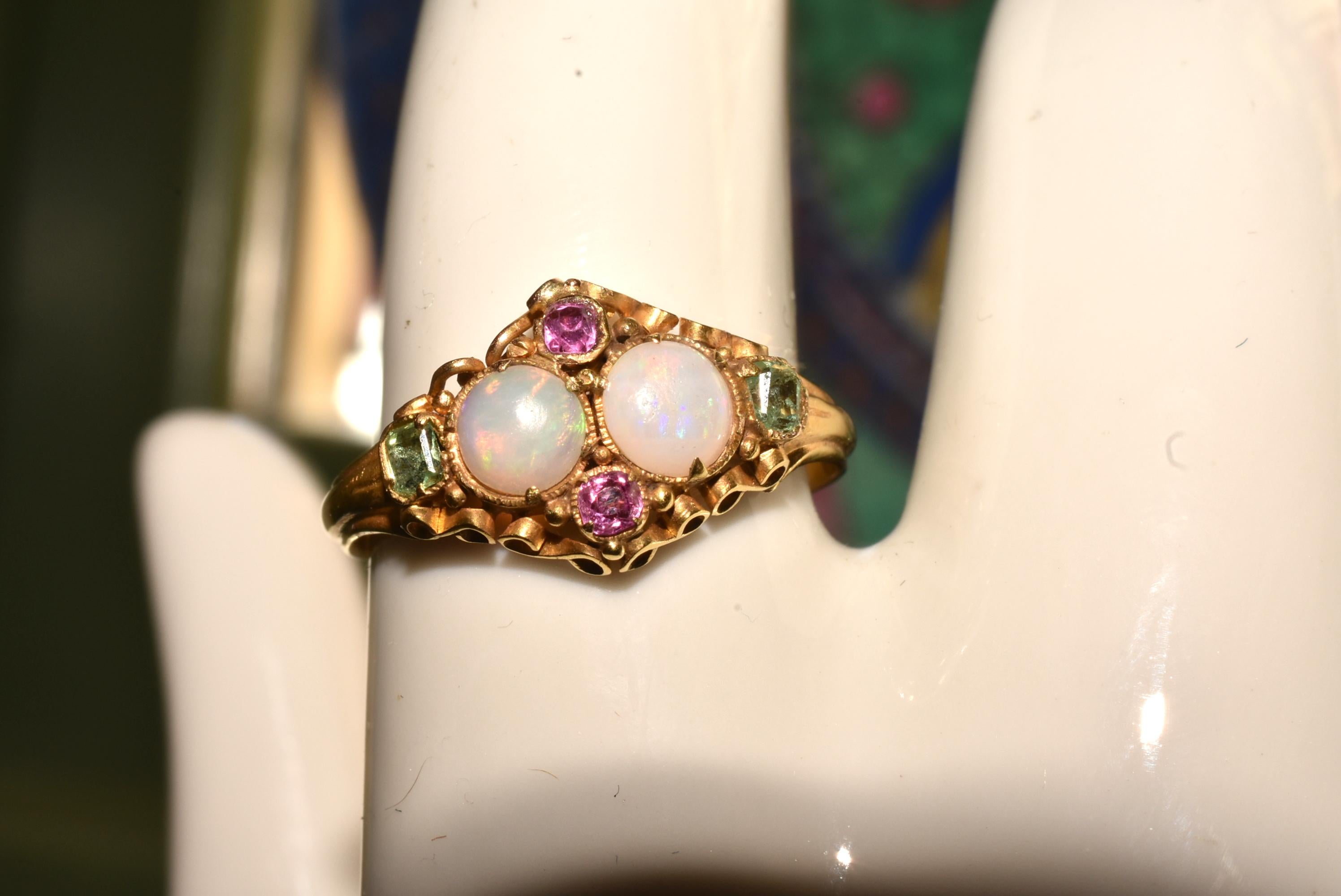 antique opal and ruby ring
