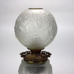 Antique Opalescent Floral & Foliage Embossed Glass Gone With The Wind O