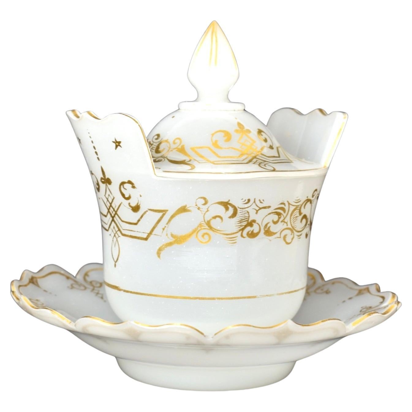 Sucrier en verre doré antique, boîte à bonbons, Bonbonniere
