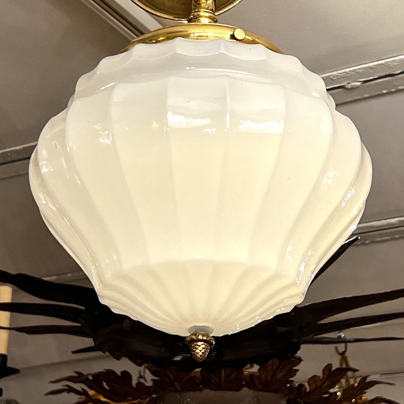 Antique Opaline Glass Lantern In Good Condition For Sale In New York, NY