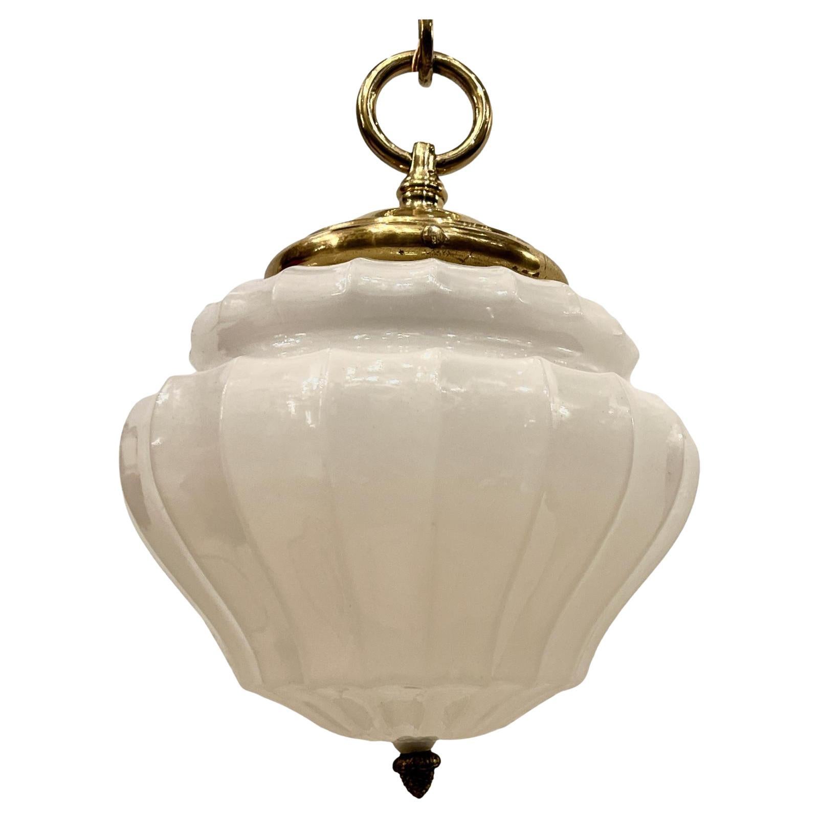 Antique Opaline Glass Lantern